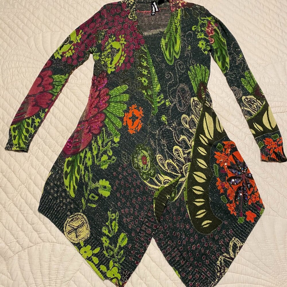 Designer sweater, small, long length sweater